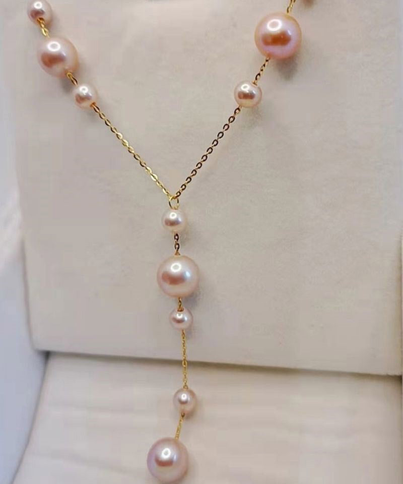 Collar moderno con colgante de jade y estrella del cielo de aleación rosa