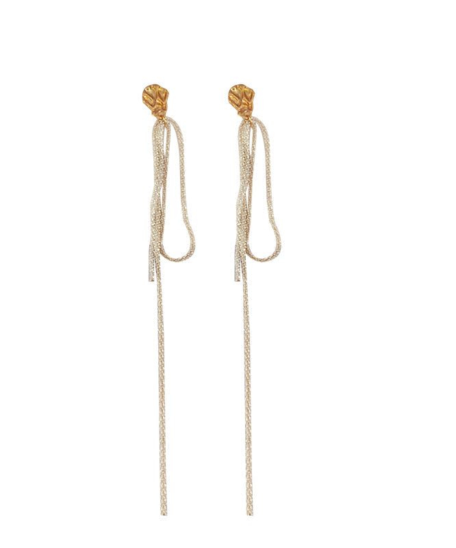 Pendientes modernos con borlas asimétricas de aleación de plata de ley blanca