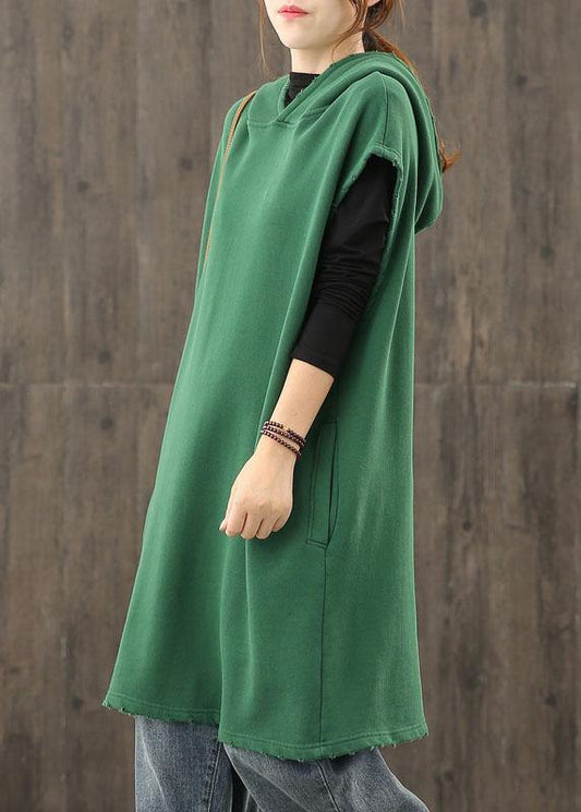 Modern black clothes hooded pockets silhouette tops - SooLinen