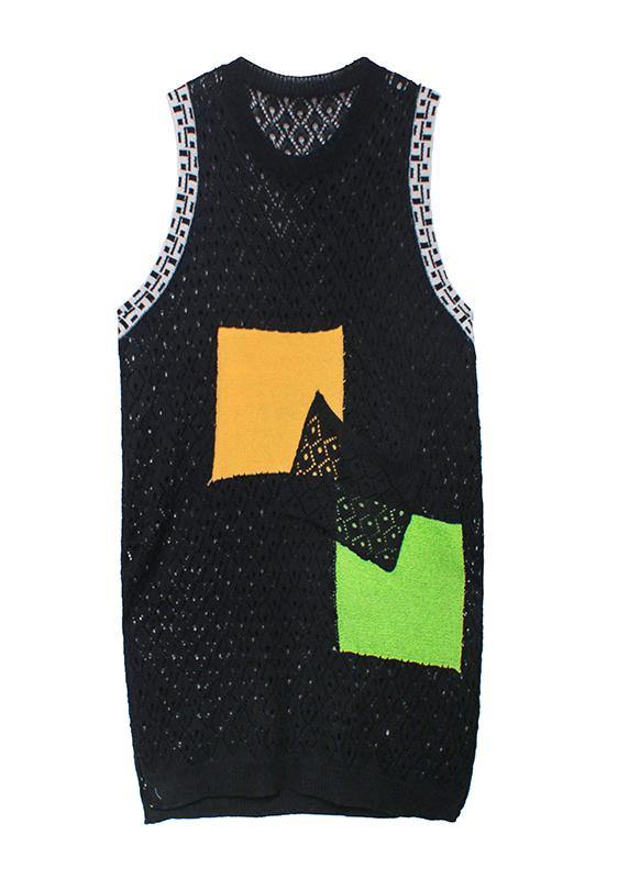 Modern o neck pockets clothes Work Outfits black Kaftan Dress - SooLinen