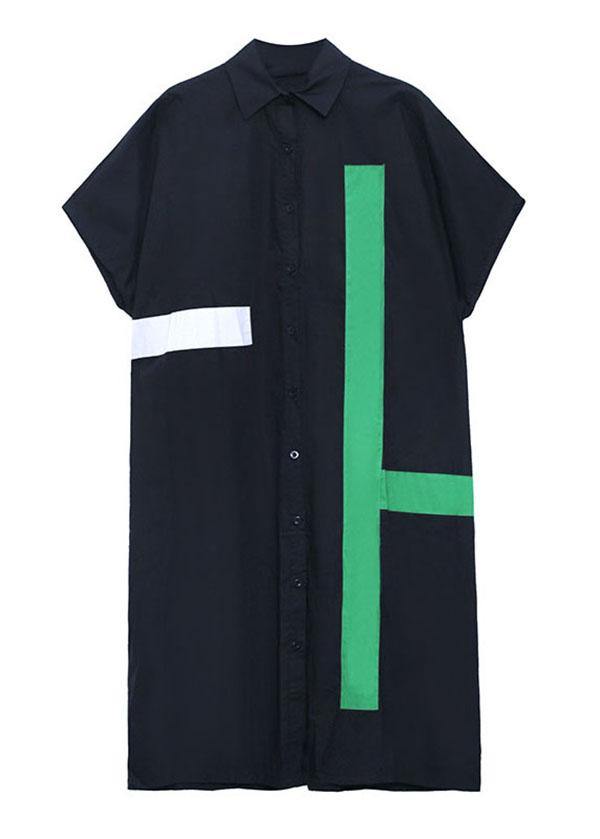 Natural White Summer Patchwork Cotton Short Sleeve Robe Dresses - SooLinen