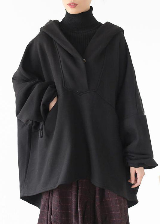 Natural hooded patchwork Blouse Cotton khaki blouse - SooLinen