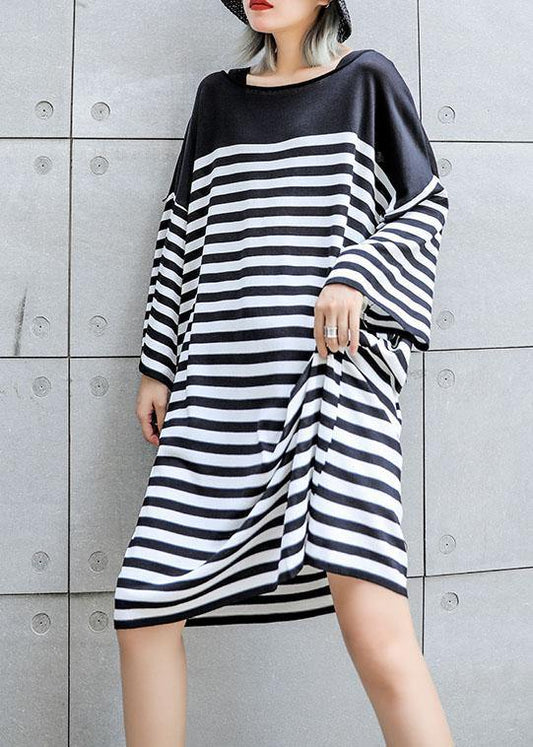 Natural patchwork Cotton quilting dresses Work striped Dress summer - SooLinen