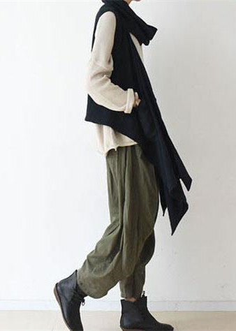 Marineblaue Leinenschalweste, perfekt lässige passende Outfits, Oversize-Leinenkleidung