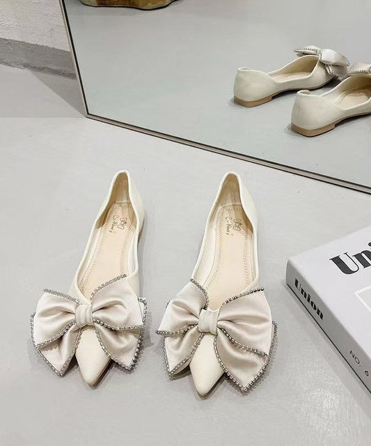 New Black Bow Splicing Comfy Flat Shoes