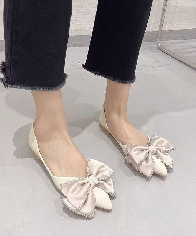 New Black Bow Splicing Comfy Flat Shoes