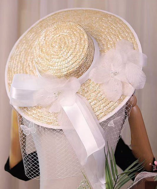 New French Lace Flower Countryside Style Straw Hat