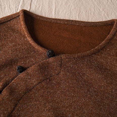 Neu Lose Braun Gestrickte Maxi Kleider Frauen Casual Kleidung