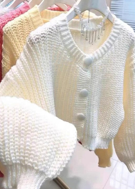 New Red O Neck Button Knit Cardigans Spring