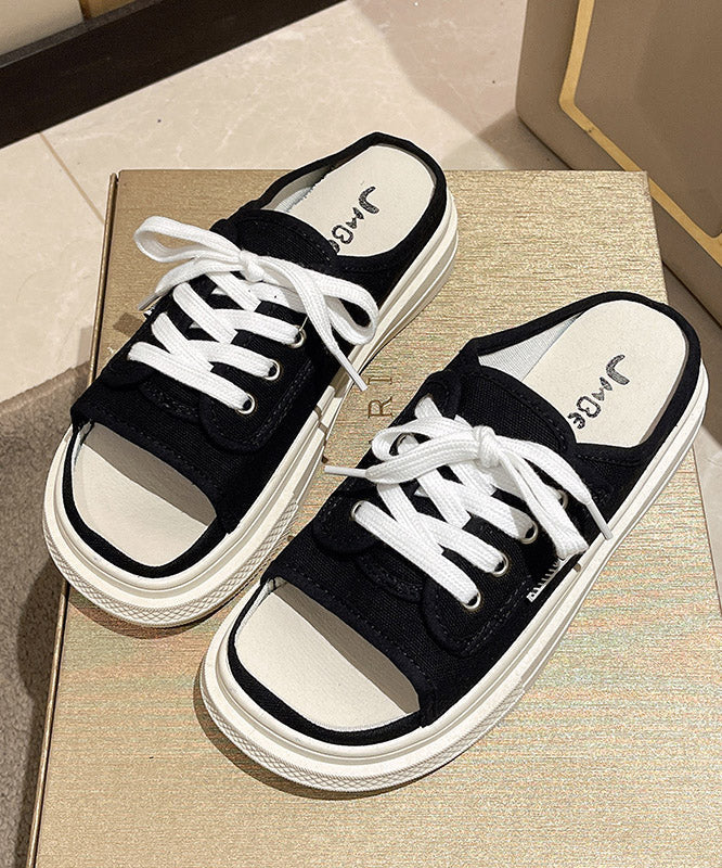 Neue, stilvolle grüne Canvas-Sandalen zum Schnüren für den Sommer