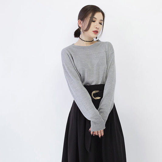Neu Grau gemütlichen pullover casual o neck gestrickte tops vintage baggy bluse