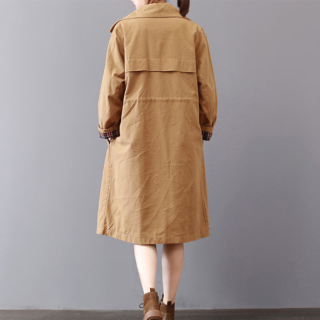 Neu Khaki Mäntel plus größe revers kragen outwear vintage wilden
