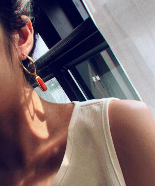 Pendientes colgantes de jade verde en plata de ley novedosos