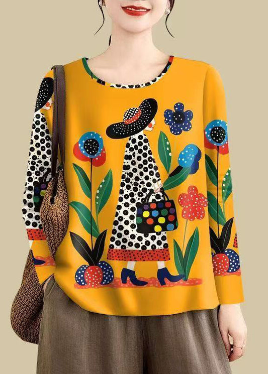 Novelty Oversized Print Cotton Shirts Spring