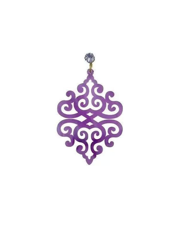 Neuartige lila Acryl-Ohrhänger mit hohler Wolkenform