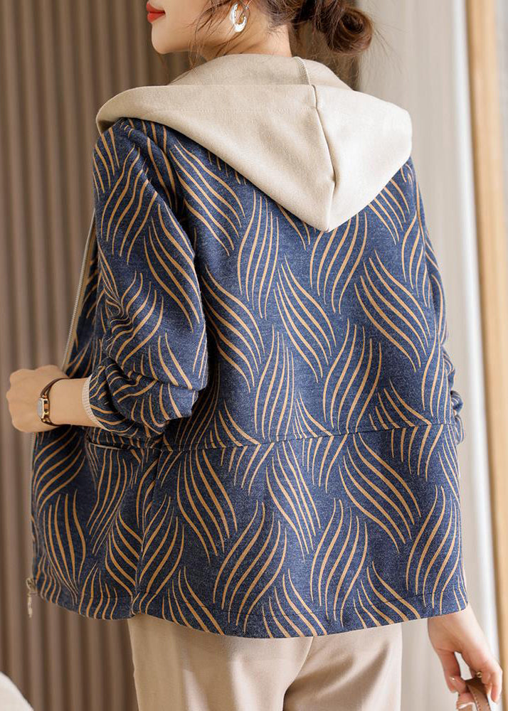 Neuer gelber Kapuzenmantel mit Reißverschluss und Streifen – Frühling