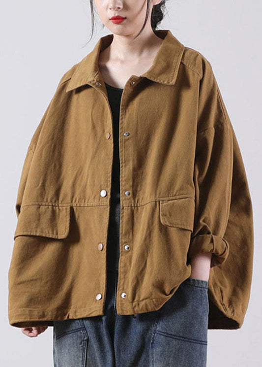 Bio Braun Peter Pan Kragen Knopf Patchwork Herbst Mantel Langarm