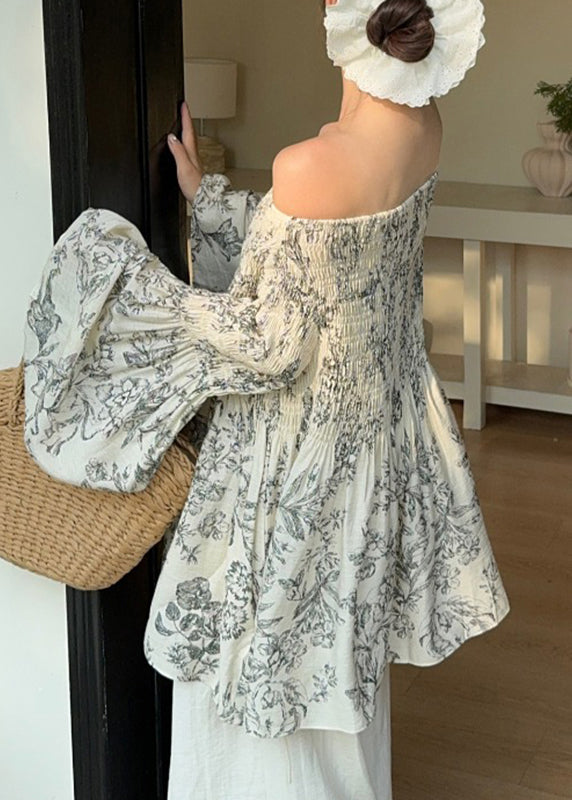 Organic Cold Shoulder Print Shirt Fall