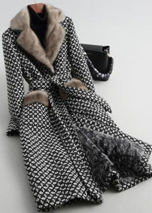 Bio Grün Peter Pan Kragen Plaid Wollmäntel Winter