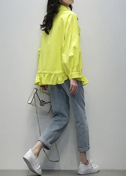 Organic Notched double breast crane coats white oversized outwear - SooLinen