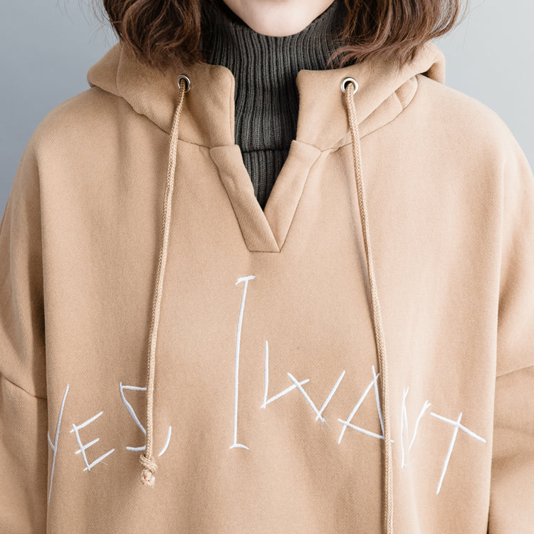 Bio-Baumwoll-Tops Damen Kapuzen-Patchwork grau Midi-Tops