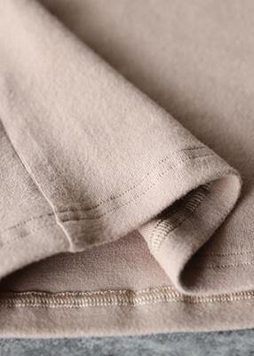 Organic nude cotton clothes half high neck Art spring blouse - SooLinen