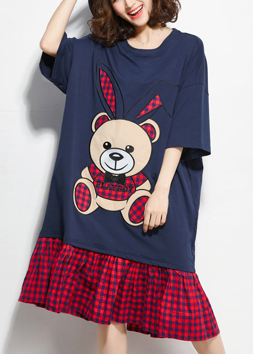 Bio Patchwork Baumwolle Quilting Kleidung stylische Runway Marine Shift Kleider Sommer