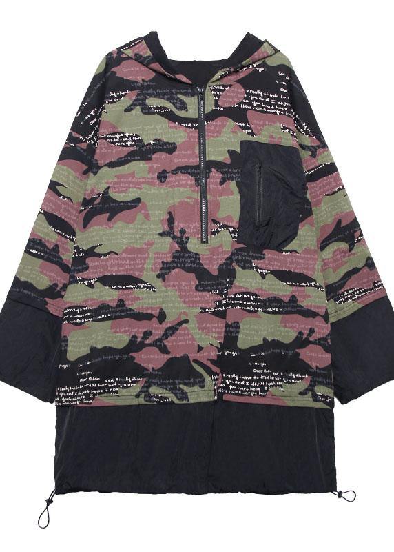 Organic prints hooded Cotton Tunics patchwork cotton fall Dress - SooLinen