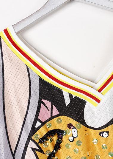 Organic v neck blended box top Cotton prints top summer - SooLinen