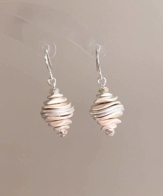 Original Design Beige Copper Overgild Conch Drop Earrings