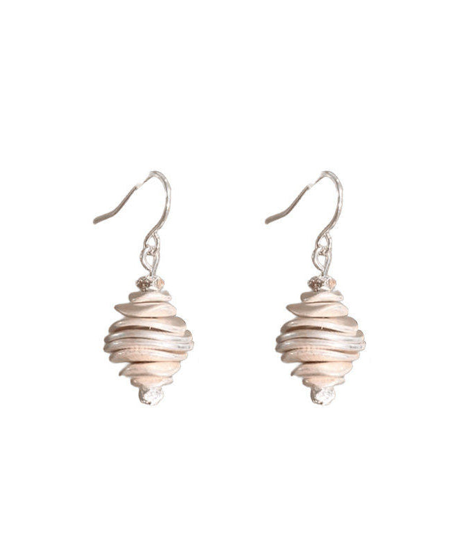 Original Design Beige Copper Overgild Conch Drop Earrings