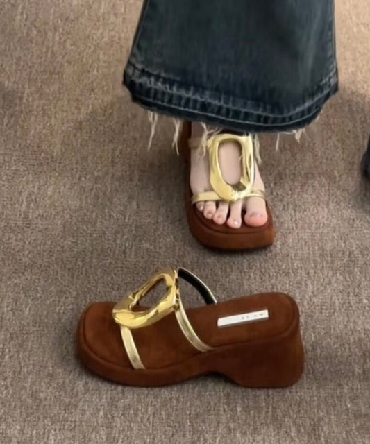 Original Design Schwarze Sandalen mit Keilabsatz und Pailletten