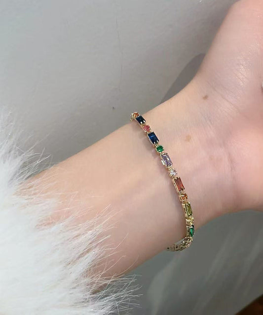 Original Design Rainbow Overgild Zirco Chain Bracelet