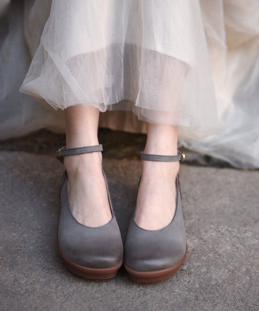 Original Design Red Buckle Strap Splicing Platform Flats Shoes