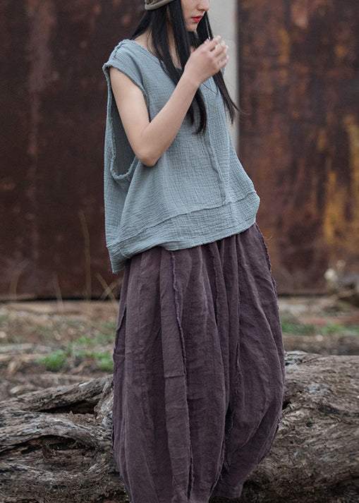 Weißes, ärmelloses Baumwolltop mit V-Ausschnitt im Originaldesign