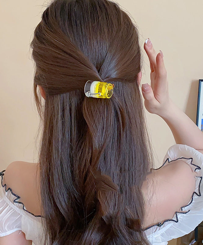 Original Design Yellow Alloy Beer Glass Hairpin