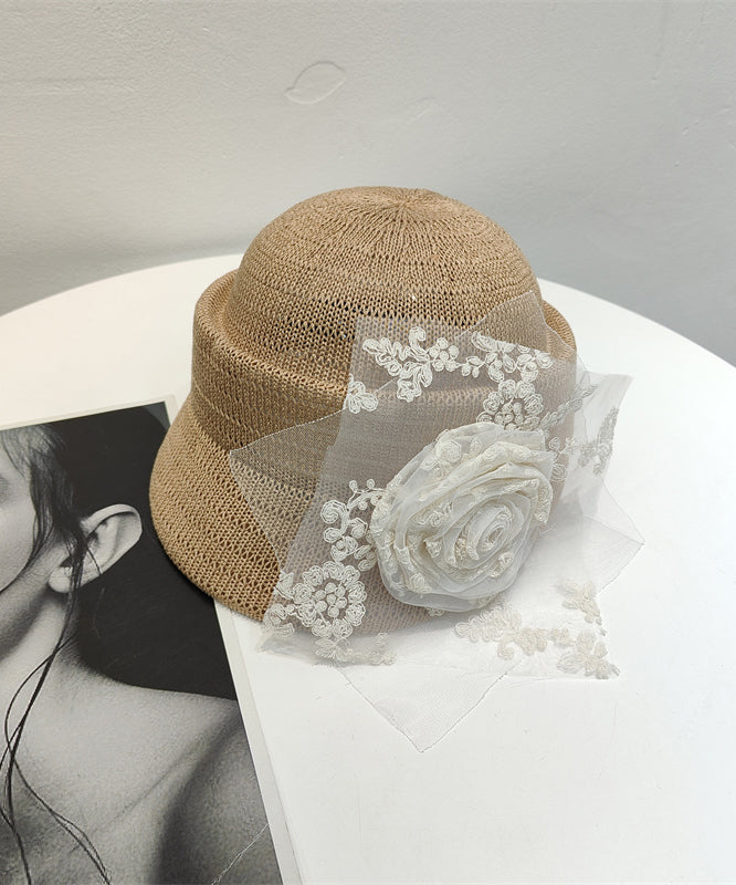 Original Fashion Versatile White Lace Flower Breathable Hat