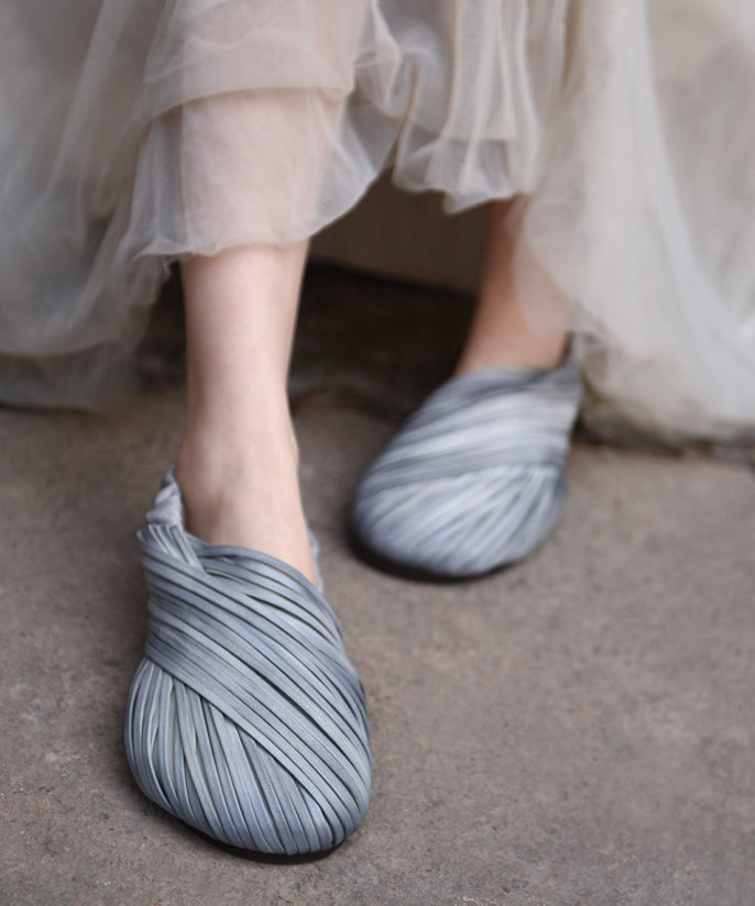 Original Grey Cowhide Leather Best Sandals For Walking
