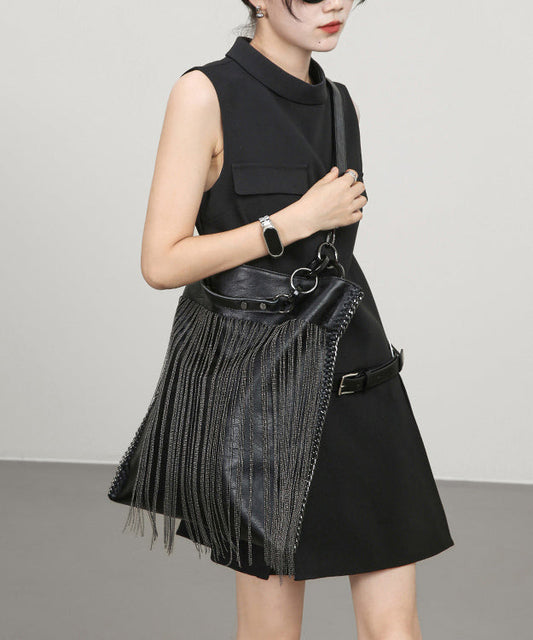 Bolso de hombro original de gran capacidad con cadena de borlas de metal