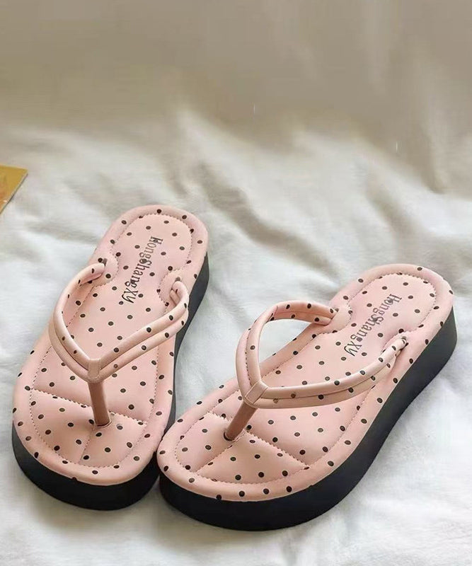 Pink Beach Platform Comfy Splicing Flip Flops