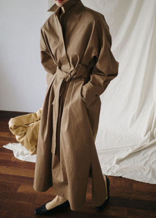 Plus Size Apricot Loses Baumwollkleid Cinched Spring