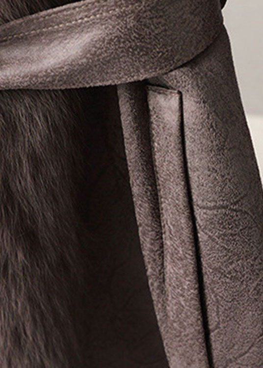 Plus Size Bean Paste Farbe Patchwork Taschen Taille binden Winter Langarm Parka