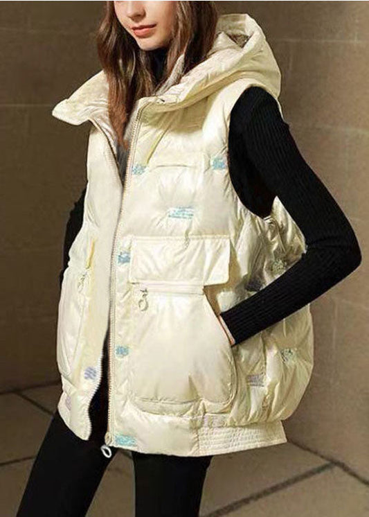 Plus Size Schwarze lockere warme Pailletten-Winter-Pufferweste ohne Ärmel