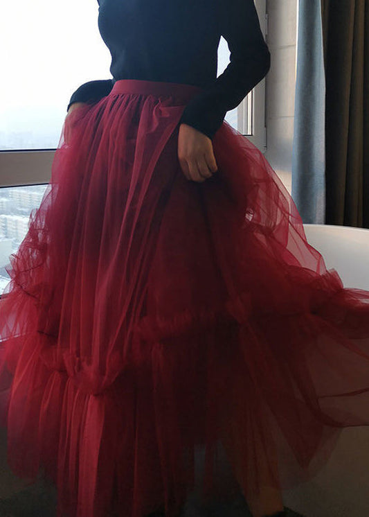 Plus Size Edle schwarze Mode Tüllröcke Frühling