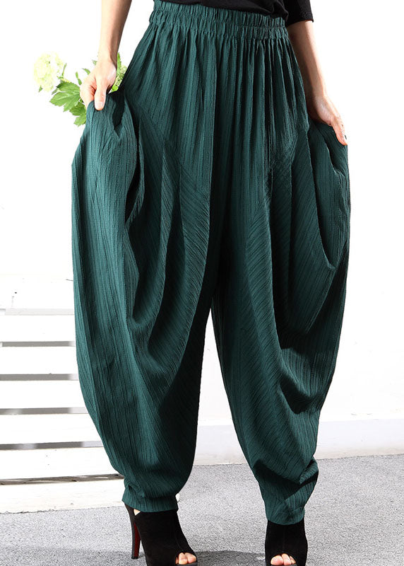 Plus Size Graue Haremshose mit Taschen und Falten