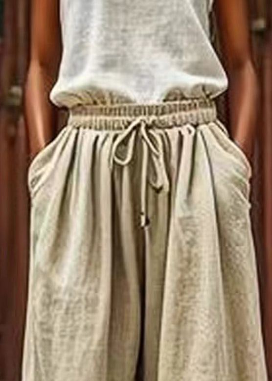 Hellgrüne Laternenhose mit elastischer Taille in Übergröße
