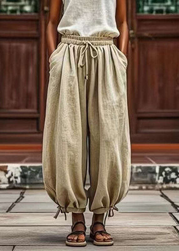 Hellgrüne Laternenhose mit elastischer Taille in Übergröße