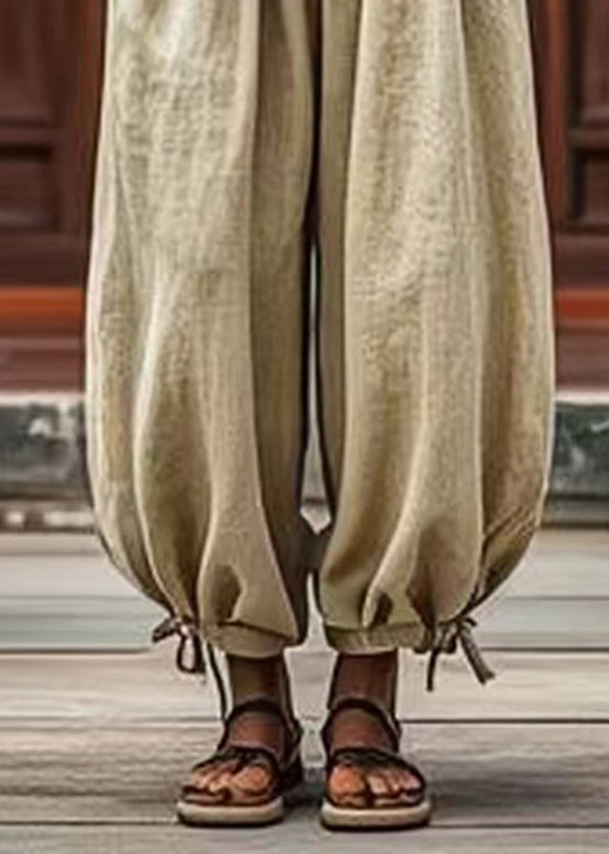 Hellgrüne Laternenhose mit elastischer Taille in Übergröße