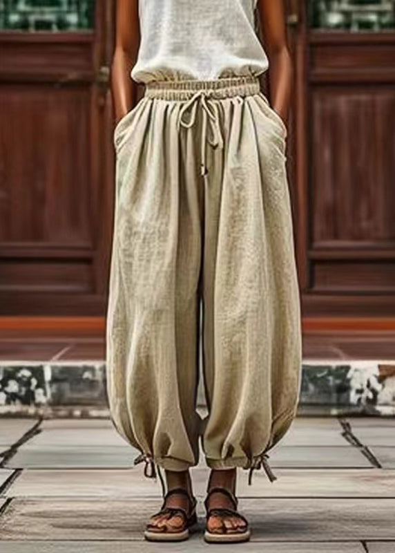Hellgrüne Laternenhose mit elastischer Taille in Übergröße