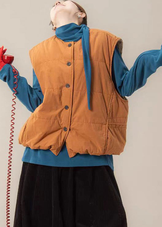 Chalecos de invierno gruesos y finos de algodón de talla grande en color naranja